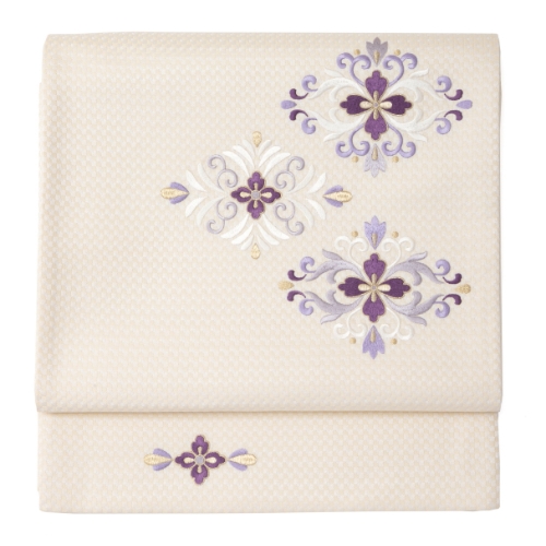 刺繍京袋帯 菱松かたばみ