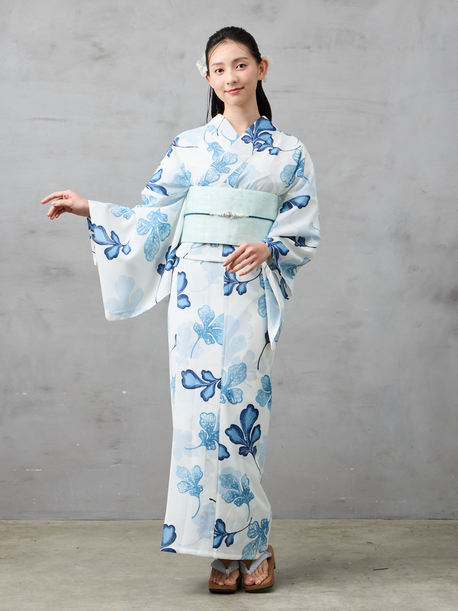 【新品未使用】浴衣　すずらん　グレー　三松 三松｜浴衣すずらん柄